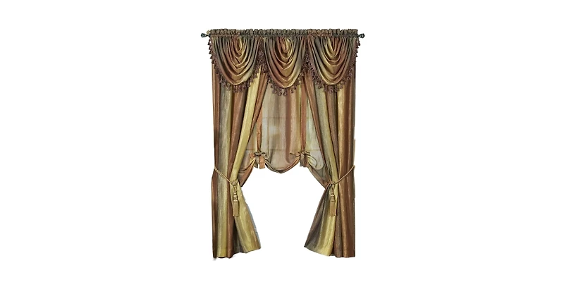 GoodGram Ombre Crushed Satin Sheer Single Window Curtains & Valances - 50 in. W x 63 L Tie Up Shade