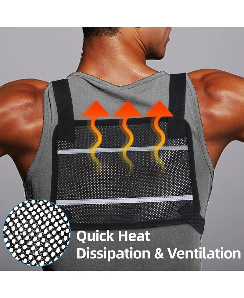 Chest Pack Running Vest with Hydration Bottle, Reflective Gear Sport Chest Bag for Men Women(Black Hydration Bottle)