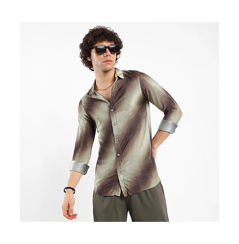 Campus Ombre-Pleated Shirt