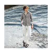 Campus Sutra Men's Multitrack-Striped Shirt