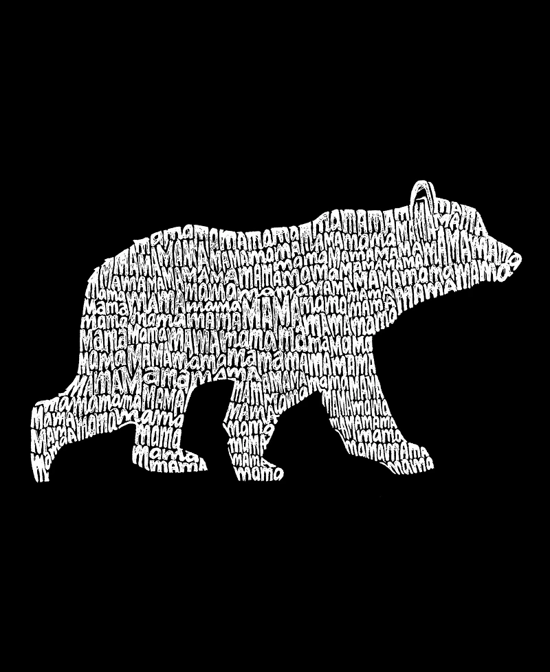 La Pop Art Plus Mama Bear Word V-Neck T-Shirt