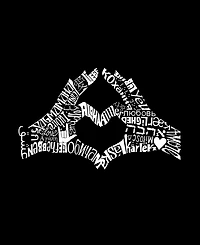 La Pop Art Plus Finger Heart Word V-Neck T-Shirt