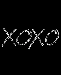 La Pop Art Plus Xoxo Word V-Neck T-Shirt