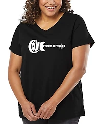 La Pop Art Plus Come Together Word V-Neck T-Shirt