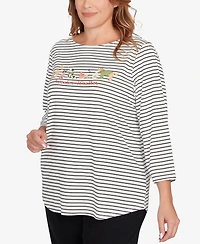 Ruby Rd. Plus Holiday Dogs Striped Knit Top