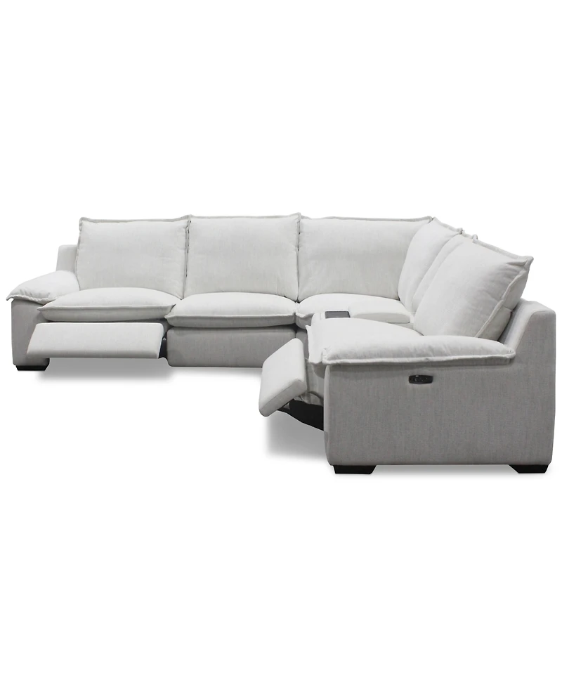 Borsi 5-Pc. Sectional with Power Recliners & 1 Console