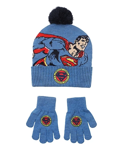 Bioworld Big Boys Superman 2-Piece Hat and Gloves Set