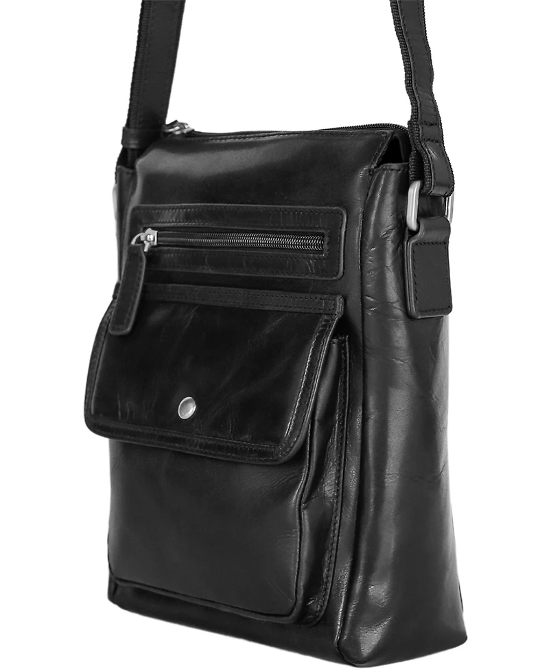 Mancini Men's Everyday Leather Crossbody Bag