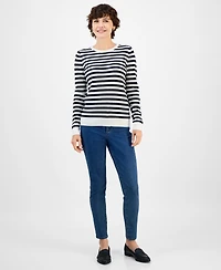 Charter Club Women's Even Stripe 100% Cashmere Sweater, Macy's Exclusive