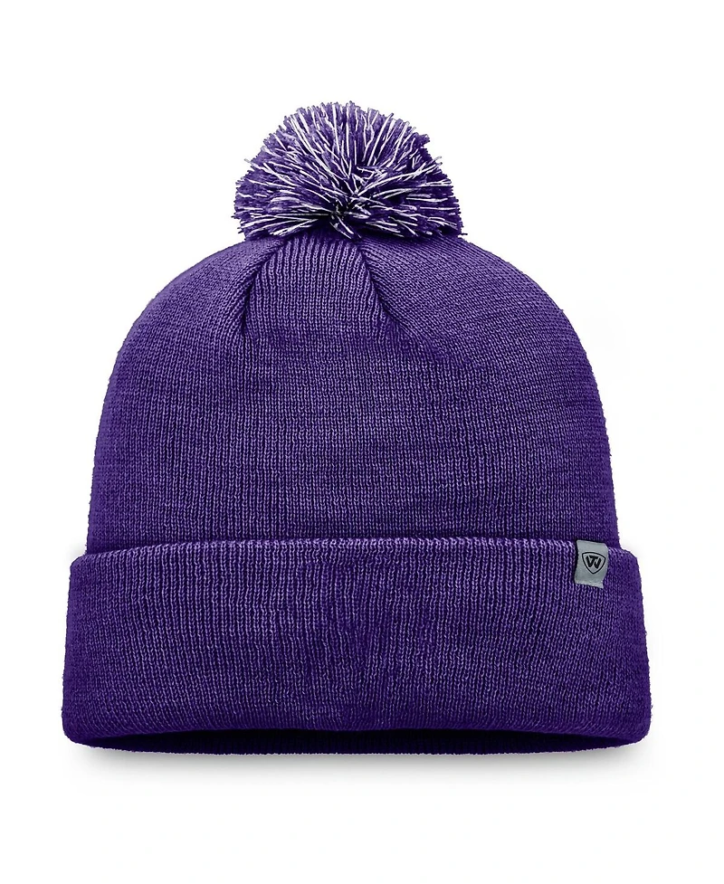 Top of the World Men's Purple Lsu Tigers Team Logo Cuffed Knit Pom with Hat