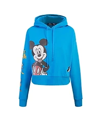 Freeze Max Women's Blue Mickey Friends Best Cropped Pullover Hoodie
