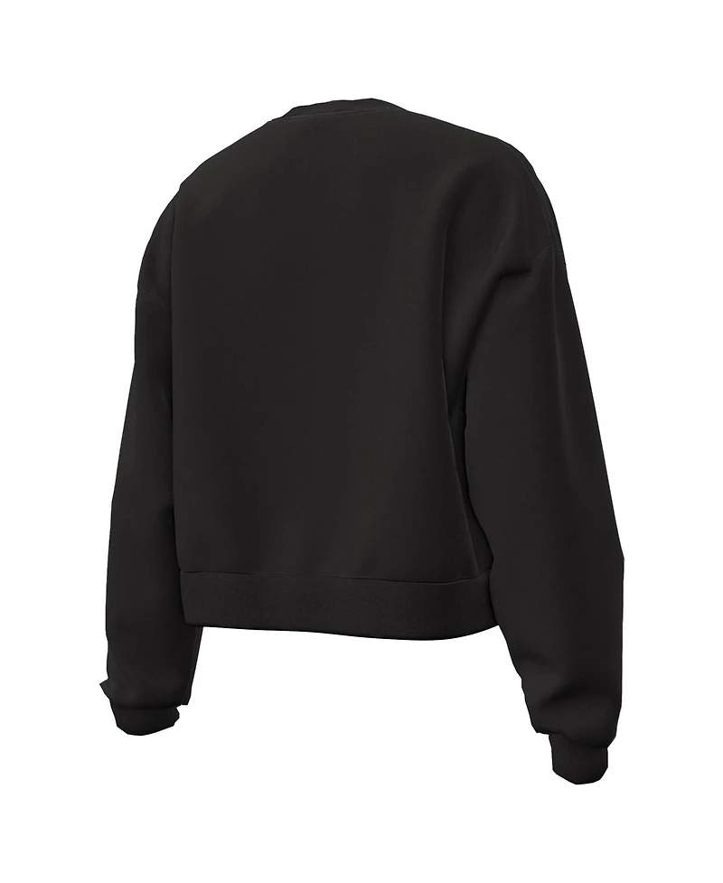 Under Armour Women's Black Wisconsin Badgers Essentials Icon Fleece Crewneck Sweatshirt