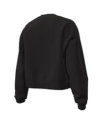 Under Armour Women's Black Wisconsin Badgers Essentials Icon Fleece Crewneck Sweatshirt