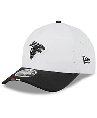 New Era Men's White/Black Atlanta Falcons 2025 Nfl Training Camp A-Frame 9FORTY Adjustable Hat