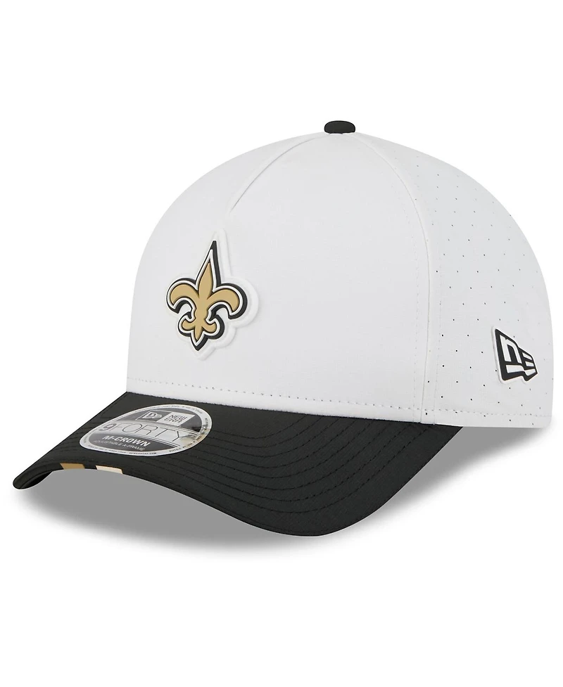 New Era Men's White/Black New Orleans Saints 2025 Nfl Training Camp A-Frame 9FORTY Adjustable Hat