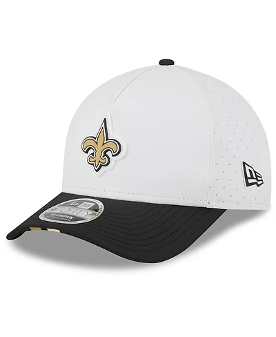 New Era Men's White/Black New Orleans Saints 2025 Nfl Training Camp A-Frame 9FORTY Adjustable Hat