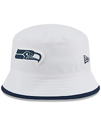 New Era Men's White Seattle Seahawks 2025 Nfl Training Camp Stretch Bucket Hat