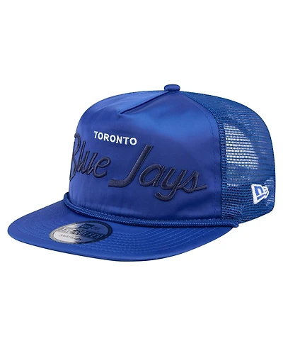 New Era Men's Royal Toronto Blue Jays Retro Satin Script Golfer Adjustable Hat