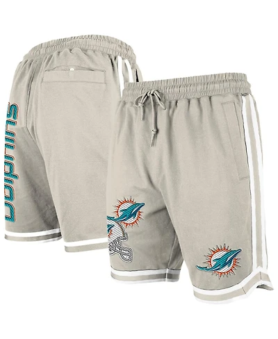 New Era Men's Light Beige Miami Dolphins Stone Multi Patch Shorts