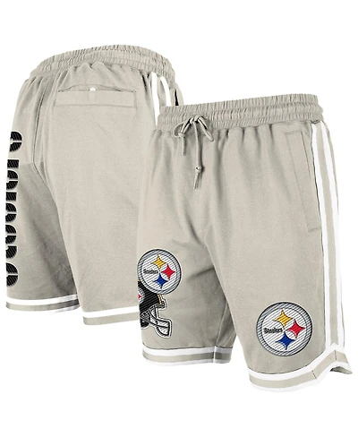 New Era Men's Light Beige Pittsburgh Steelers Stone Multi Patch Shorts