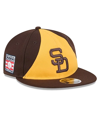 New Era Men's Brown/Gold San Diego Padres Baseball Hall of Fame Retro Crown 9FIFTY Adjustable Hat