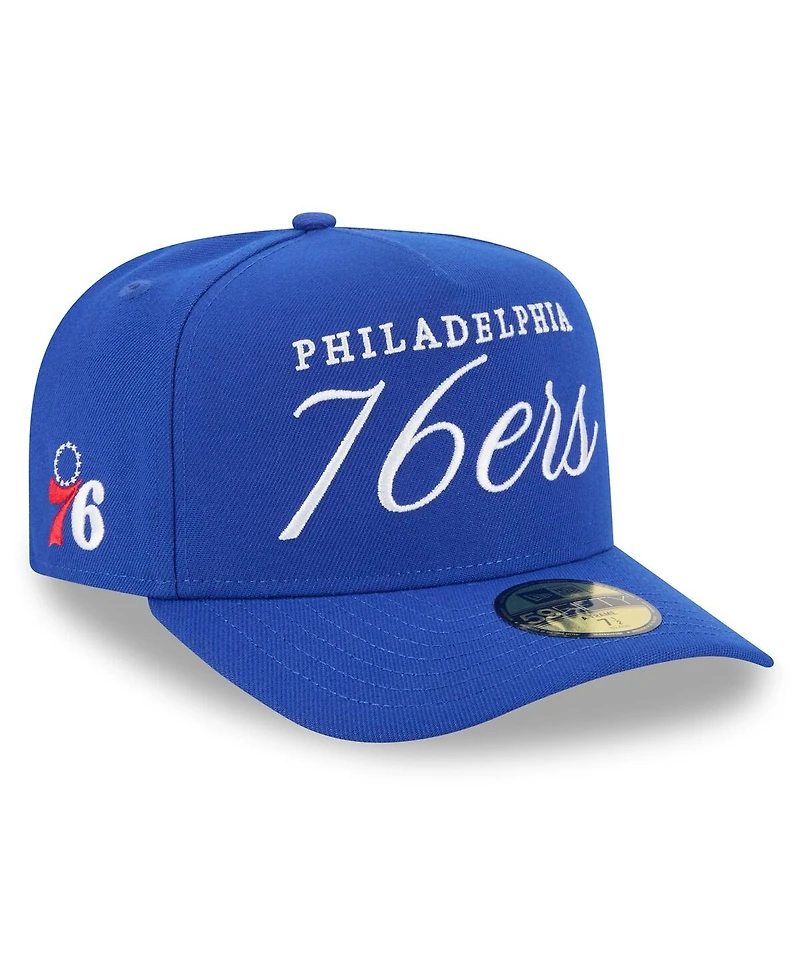 New Era Men's Royal Philadelphia 76ers 2025 Nba Draft A-Frame 59FIFTY Fitted Hat