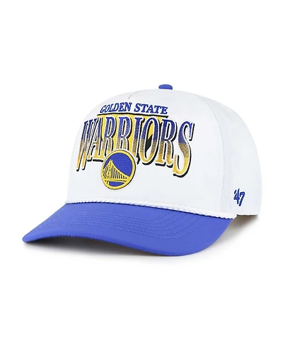 '47 Brand Men's White/Royal Golden State Warriors Tribute Two-Tone Hitch Adjustable Hat