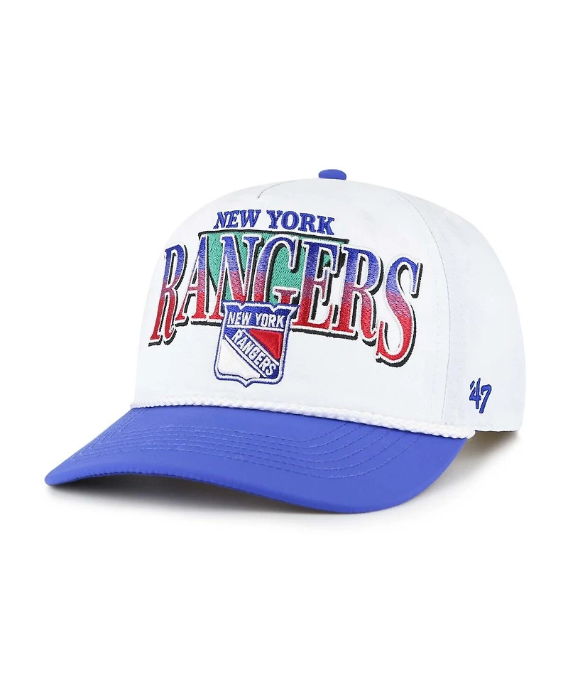 '47 Brand Men's White/Blue New York Rangers Tribute Hitch Adjustable Hat