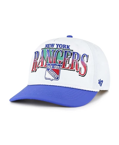 '47 Brand Men's White/Blue New York Rangers Tribute Hitch Adjustable Hat