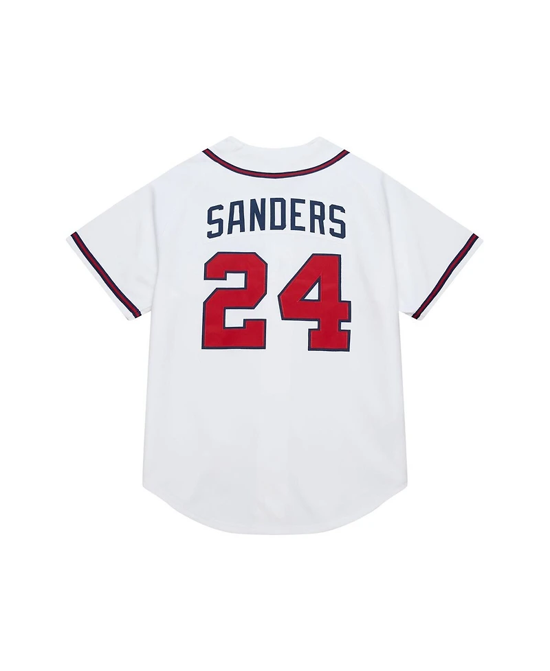 Mitchell & Ness Men's Deion Sanders White Atlanta Braves Cooperstown Collection 1992 Authentic Jersey
