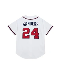 Mitchell & Ness Men's Deion Sanders White Atlanta Braves Cooperstown Collection 1992 Authentic Jersey