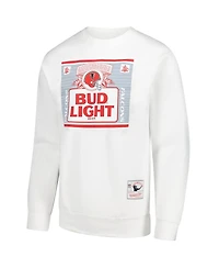Mitchell & Ness Men's x Bud Light White Atlanta Falcons The Crest Pullover Sweatshirt