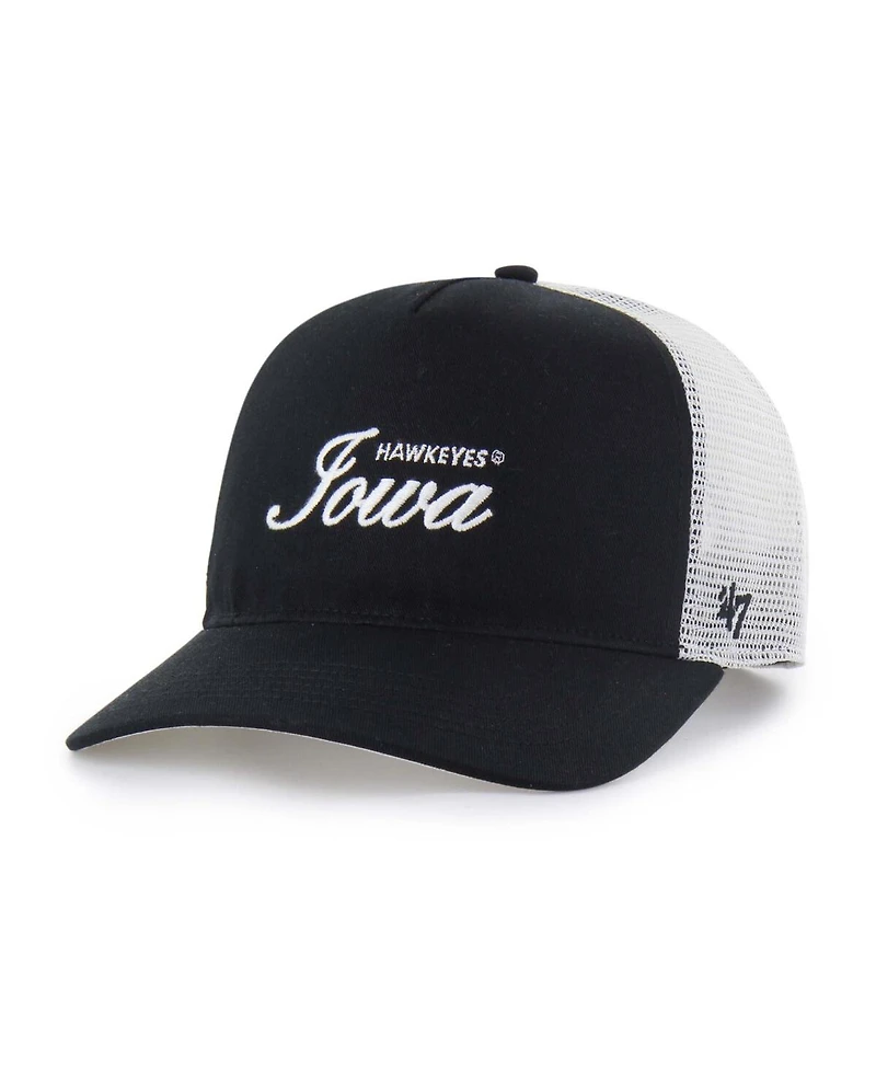 '47 Brand Men's and Women's Black Iowa Hawkeyes Contemporary Basics Foundation Trucker Hitch Adjustable Hat