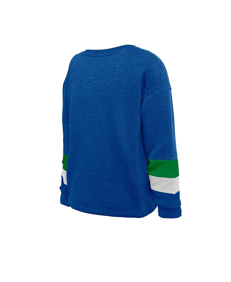 5th & Ocean By New Era Big Boys and Girls   Blue Seattle Sounders Fc High-Low Crewneck Sweatshirt