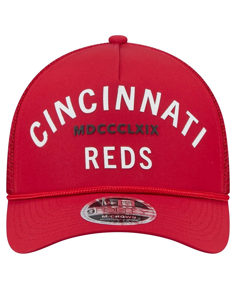 New Era Men's Red Cincinnati Reds Minimalist 9FORTY A-Frame Adjustable Hat