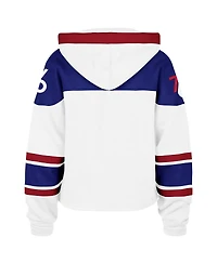 '47 Brand Women's White Philadelphia 76ers 2024/25 City Edition Superior Cropped Lace-Up Pullover Hoodie