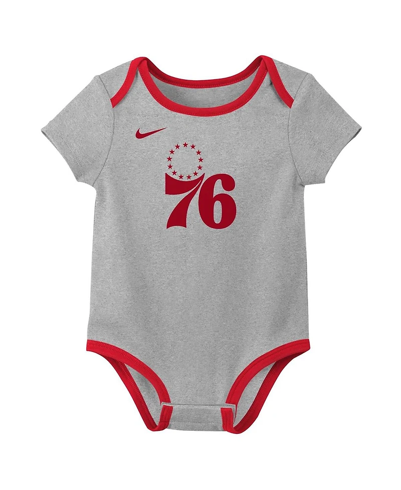 Nike Baby Boys and Girls Philadelphia 76ers 3-Pack Bodysuit Set