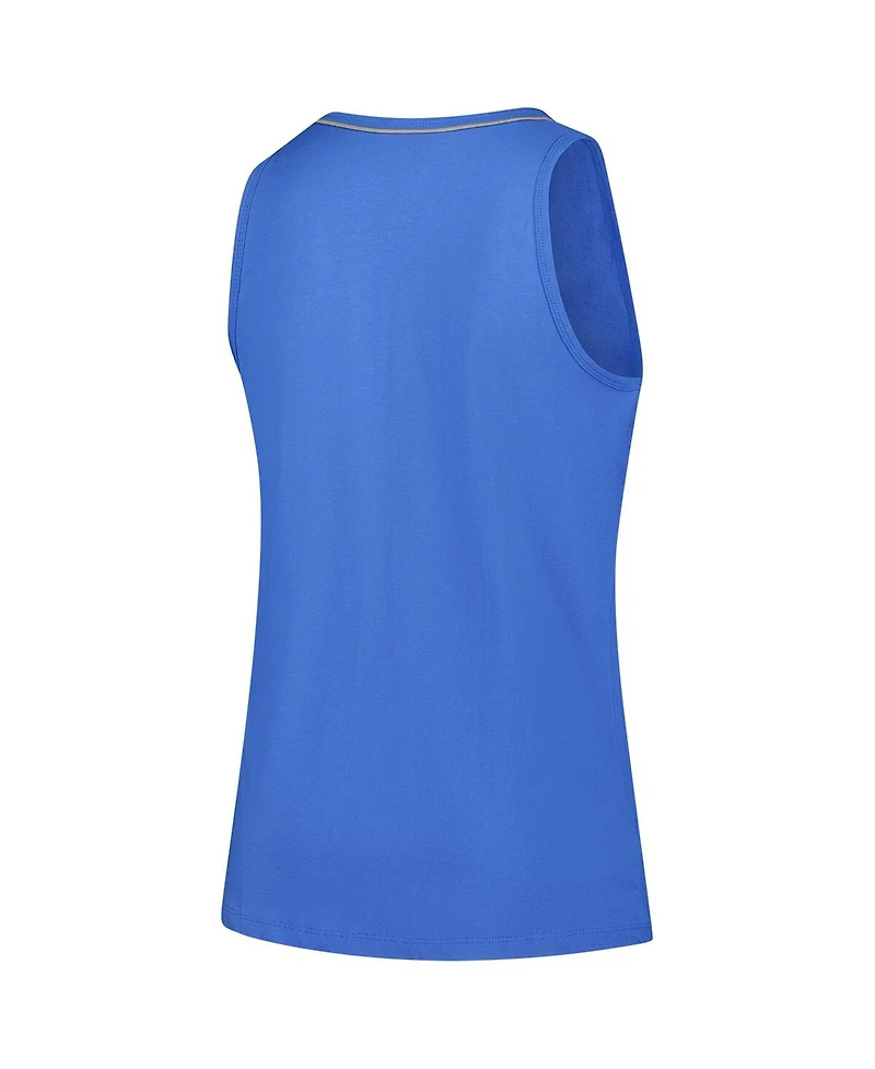 Logo Athletic Women's Blue Detroit Lions Plus Stellar Win V-Neck Tank Top