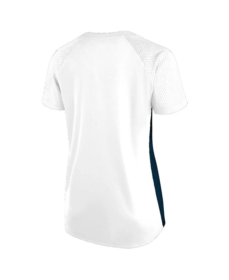 Fanatics Women's White Dallas Cowboys Plus Glitter Lace-Up V- Neck T-Shirt