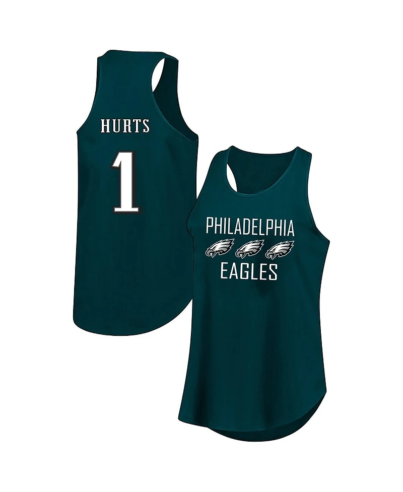 Fanatics Women's Jalen Hurts Green Philadelphia Eagles Plus Name Number Tank Top