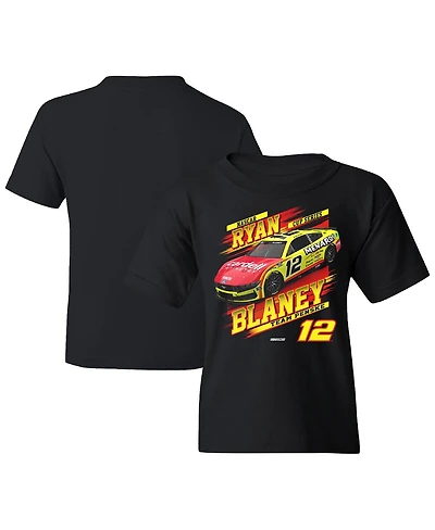 Team Penske Big Boys and Girls Black Ryan Blaney Menards Car T-Shirt