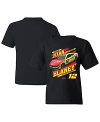 Team Penske Big Boys and Girls Black Ryan Blaney Menards Car T-Shirt