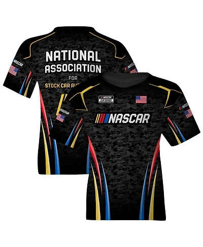 Checkered Flag Sports Big Boys and Girls Black Nascar Uniform T-Shirt