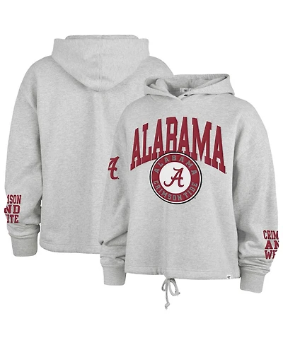 '47 Brand Women's Heather Gray Alabama Crimson Tide High Hopes Long Sleeve Cropped Hoodie