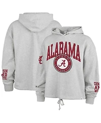'47 Brand Women's Heather Gray Alabama Crimson Tide High Hopes Long Sleeve Cropped Hoodie