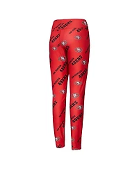 Concepts Sport Women's Scarlet San Francisco 49ers Breakthrough Allover Print Knit Sleep Leggings