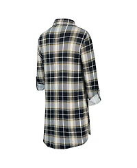 Concepts Sport Women's Black Pittsburgh Steelers Ashford Plaid Knit Nightshirt