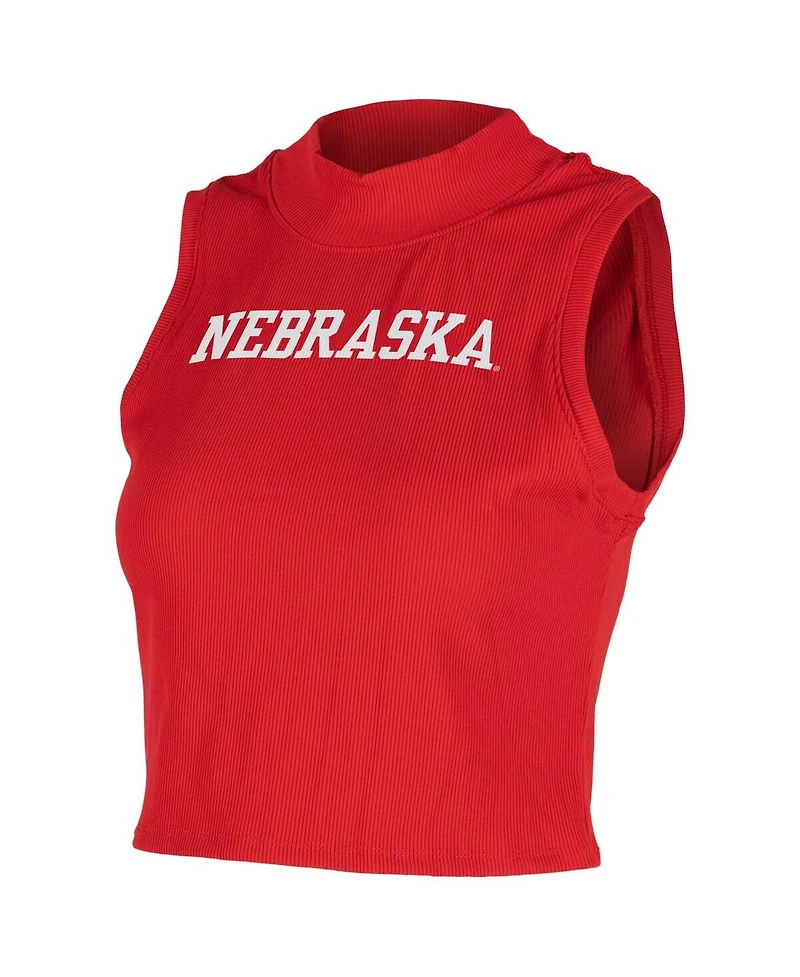 ZooZatz Women's Scarlet Nebraska Huskers Cropped Tank Top