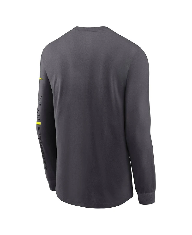 Nike Men's Anthracite Arizona Cardinals Volt Performance Long Sleeve T-Shirt