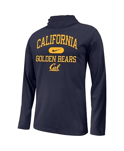 Nike Big Boys and Girls Navy Cal Bears Stacked Logo Hoodie Long Sleeve T-Shirt
